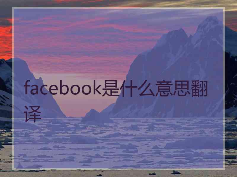 facebook是什么意思翻译