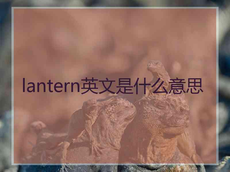 lantern英文是什么意思