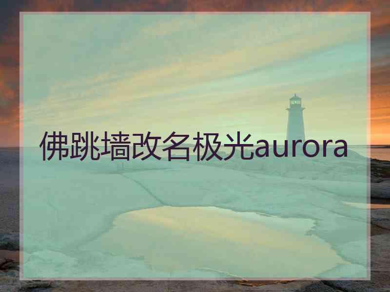 佛跳墙改名极光aurora