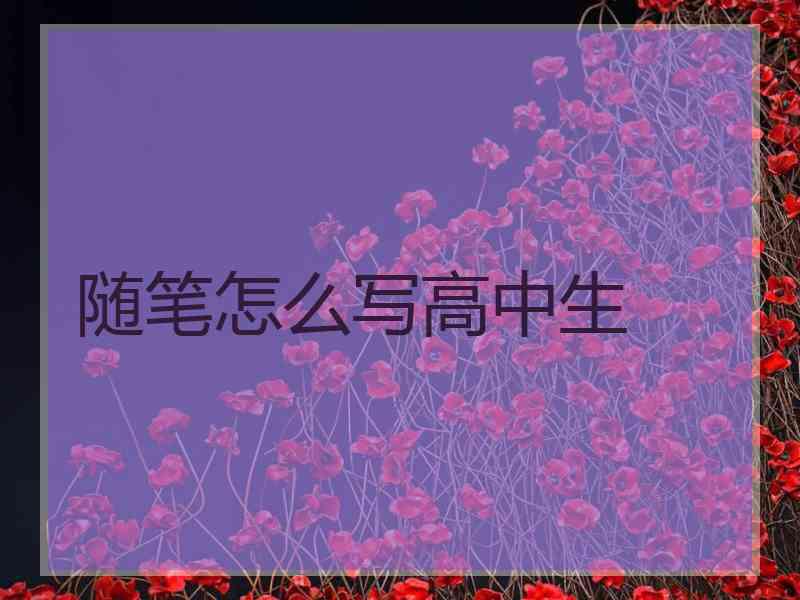 随笔怎么写高中生