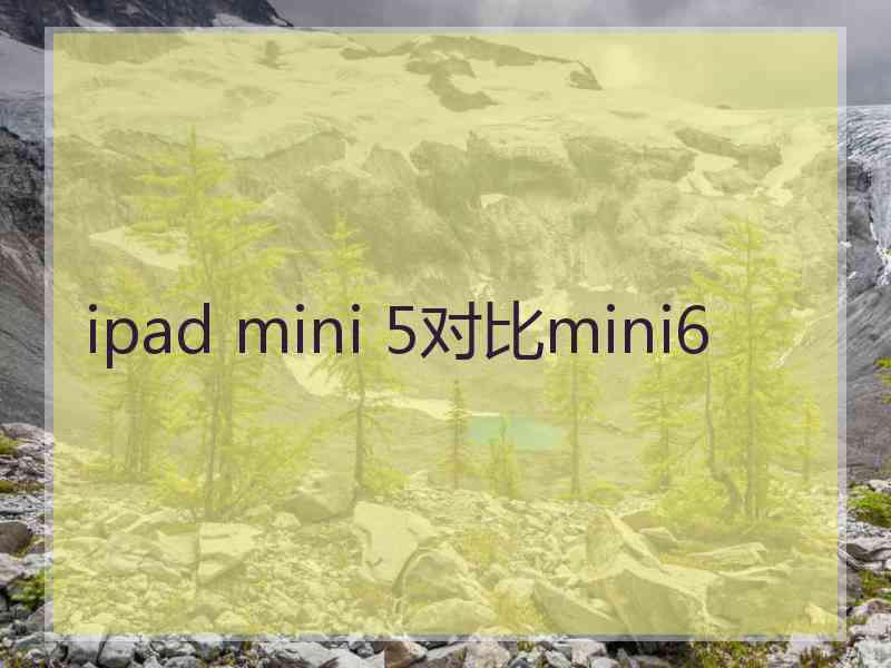 ipad mini 5对比mini6