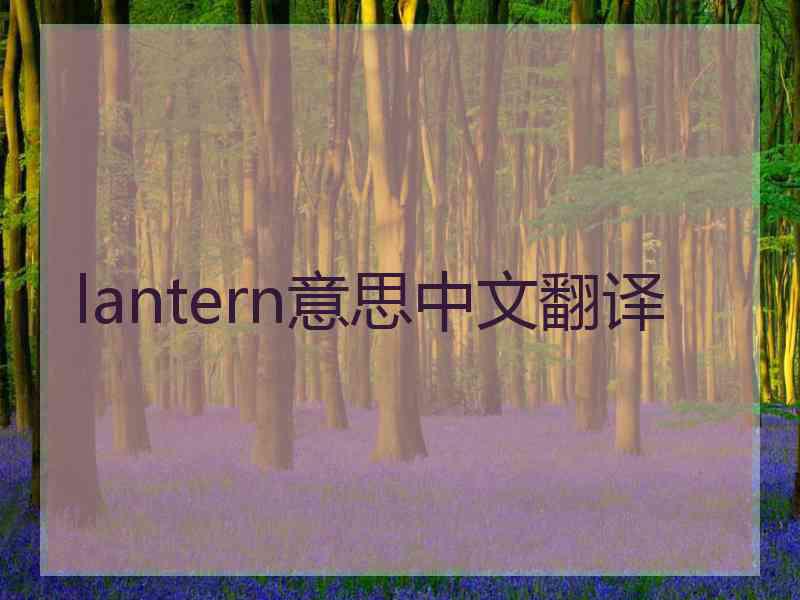 lantern意思中文翻译