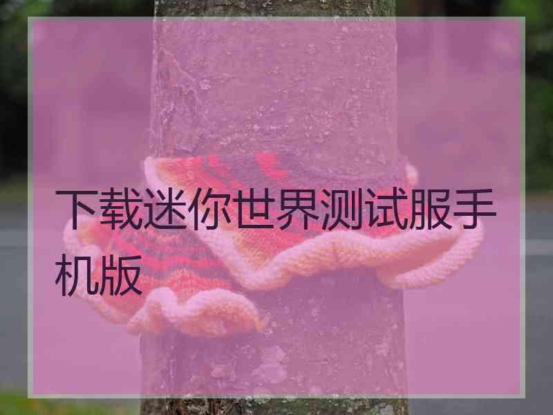 下载迷你世界测试服手机版