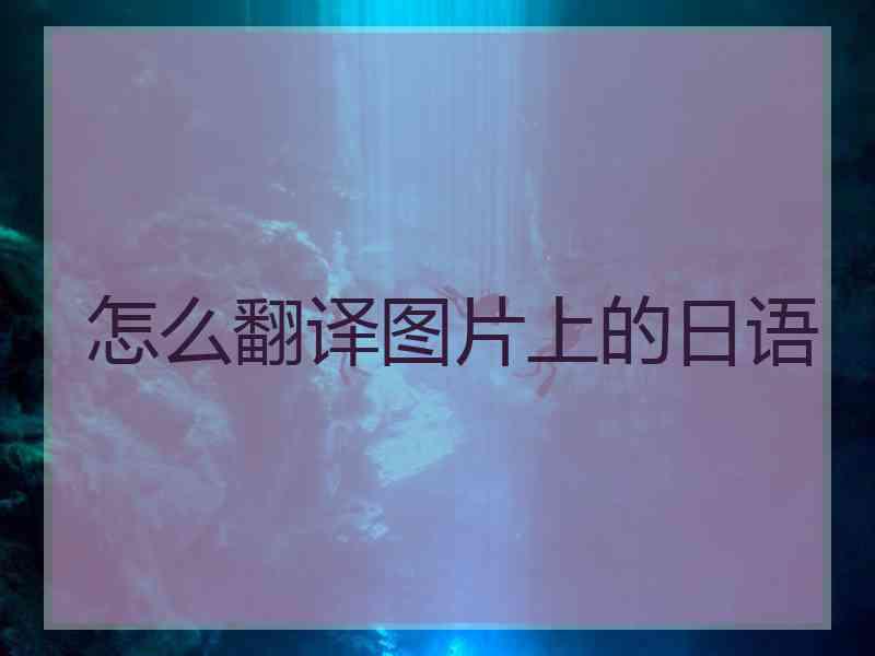 怎么翻译图片上的日语