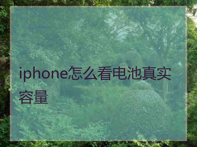 iphone怎么看电池真实容量