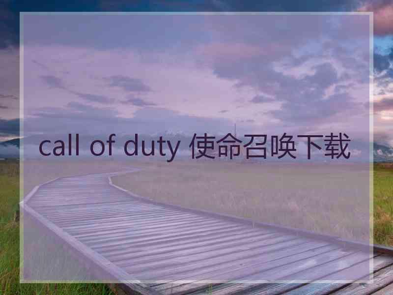 call of duty 使命召唤下载