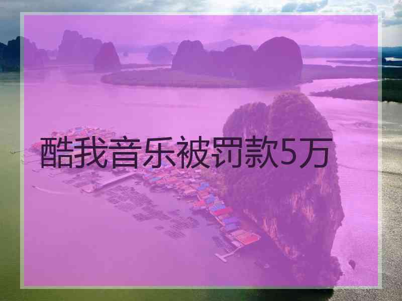 酷我音乐被罚款5万