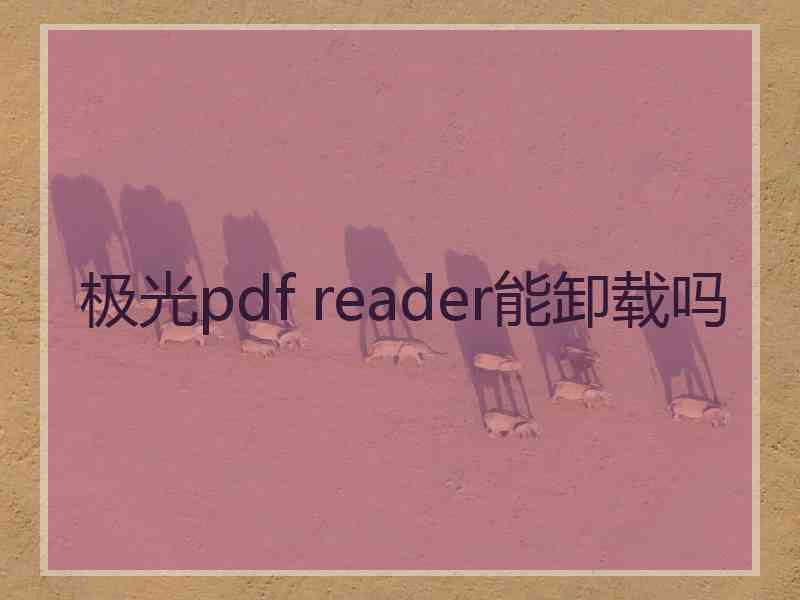 极光pdf reader能卸载吗