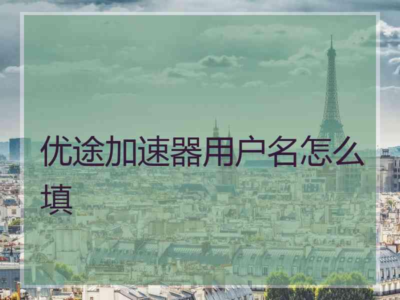 优途加速器用户名怎么填