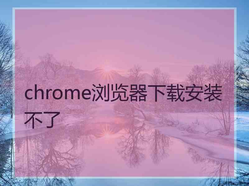 chrome浏览器下载安装不了