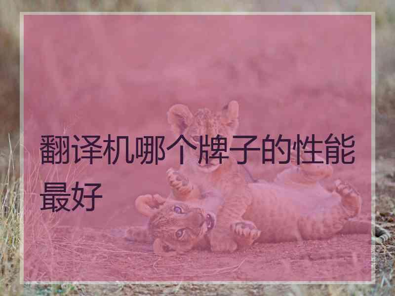 翻译机哪个牌子的性能最好