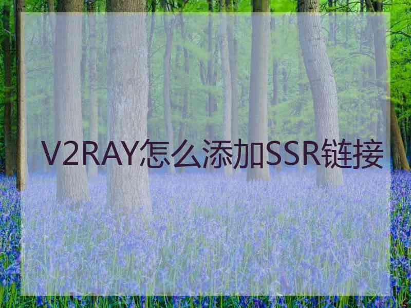V2RAY怎么添加SSR链接