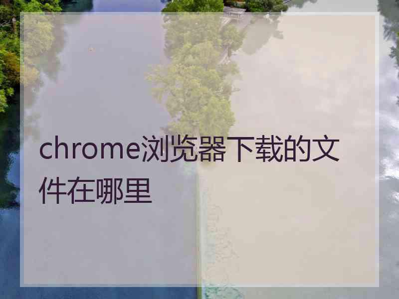 chrome浏览器下载的文件在哪里