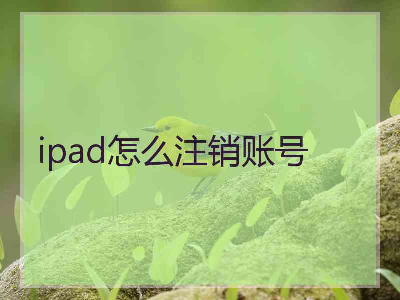 ipad怎么注销账号