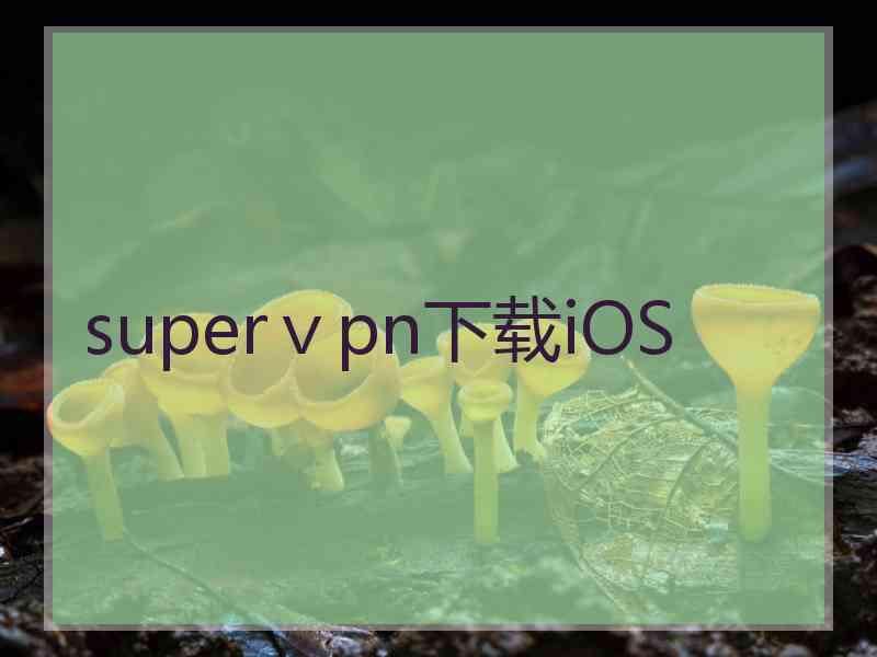 superⅴpn下载iOS