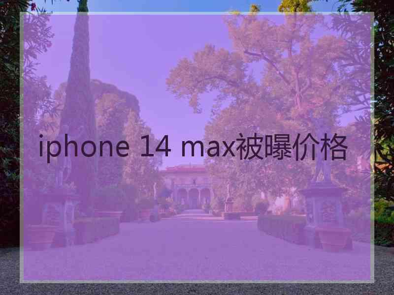 iphone 14 max被曝价格