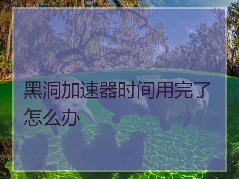 黑洞加速器时间用完了怎么办