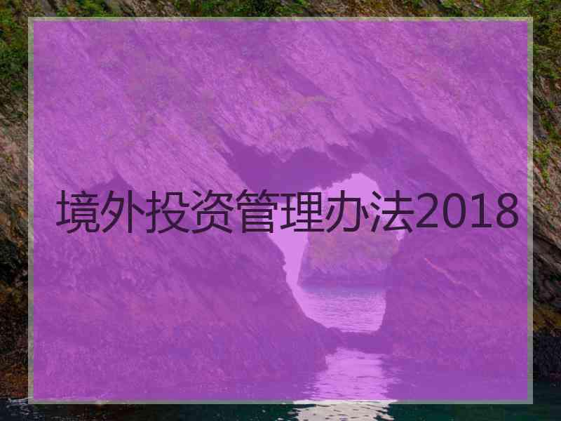 境外投资管理办法2018