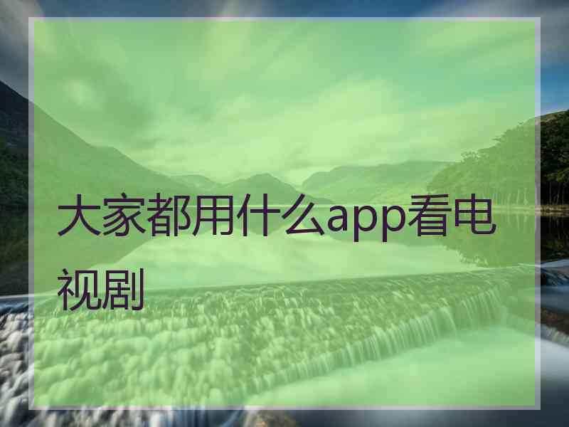 大家都用什么app看电视剧